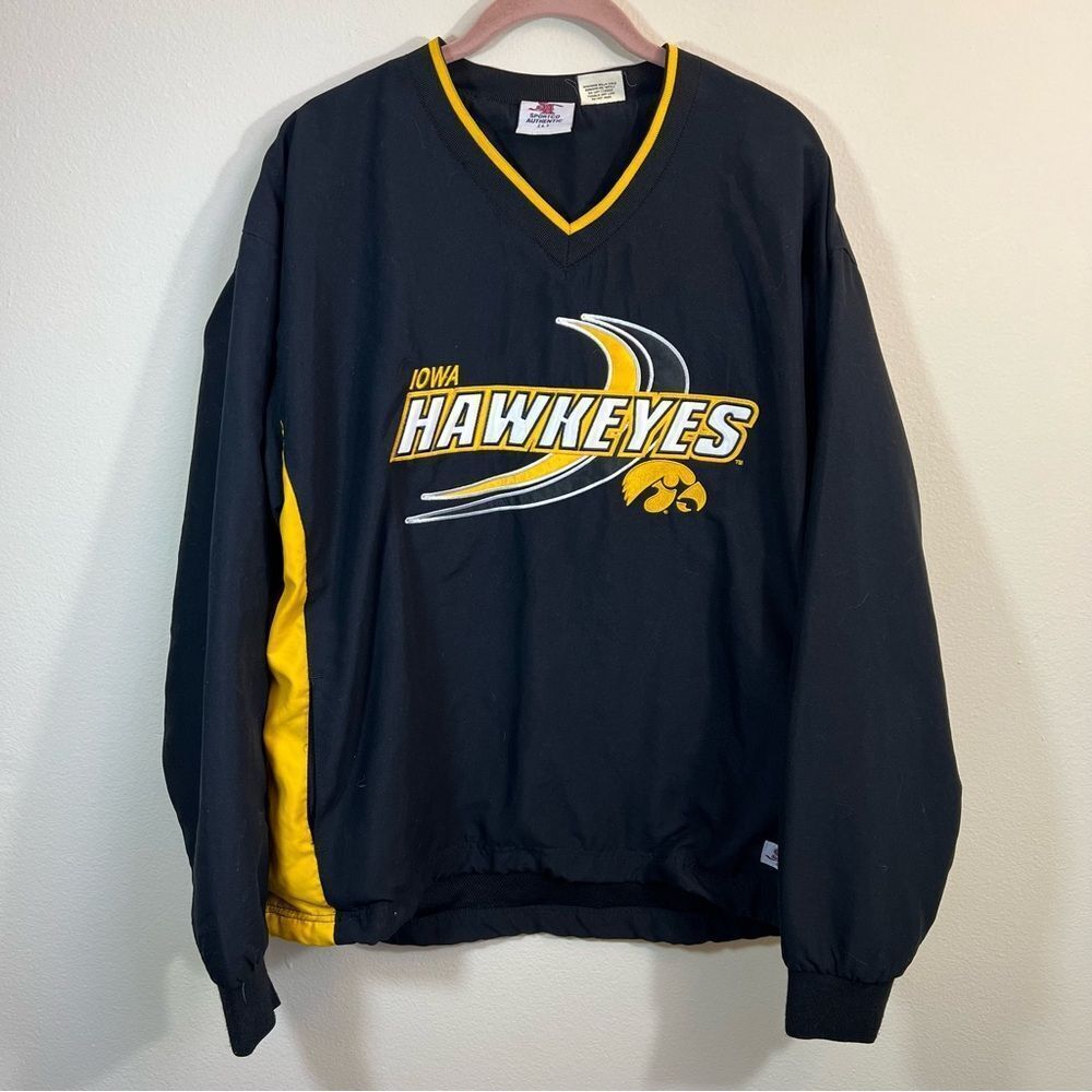 Sportco Authentic Black Iowa Hawkeyes Windbreaker Jacket Large